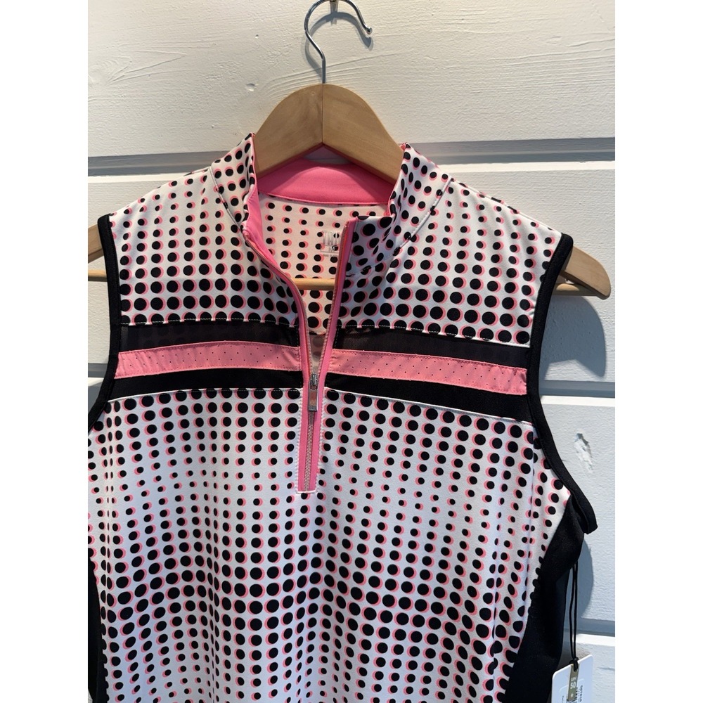 Women's Tail Pink Black White Sleeveless Knee Length Athletic Dress Size M Golf